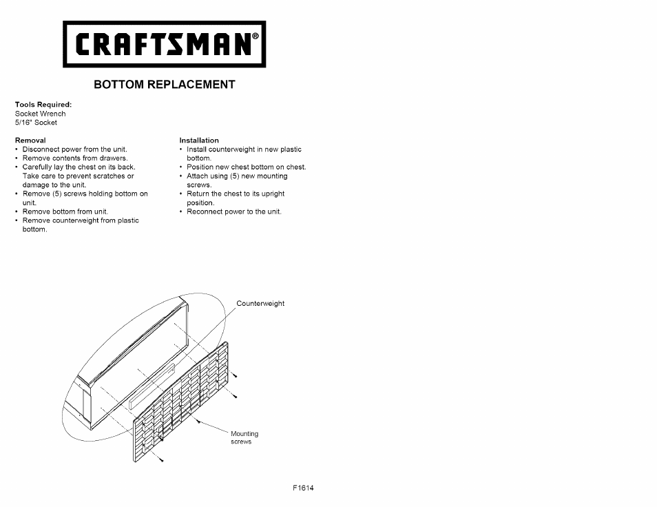 Drawer and work surface, Crrftsmrn | Craftsman 706.596690 User Manual | Page 8 / 35