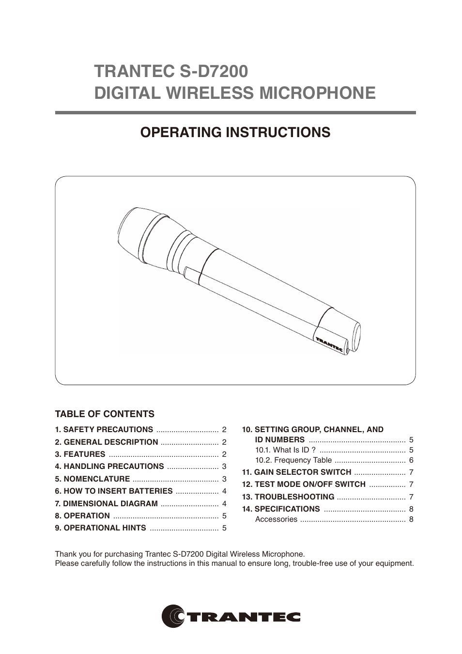 Toa S-D7200 User Manual | 12 pages