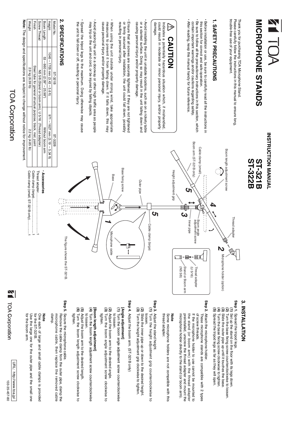Toa ST-322B User Manual | 1 page