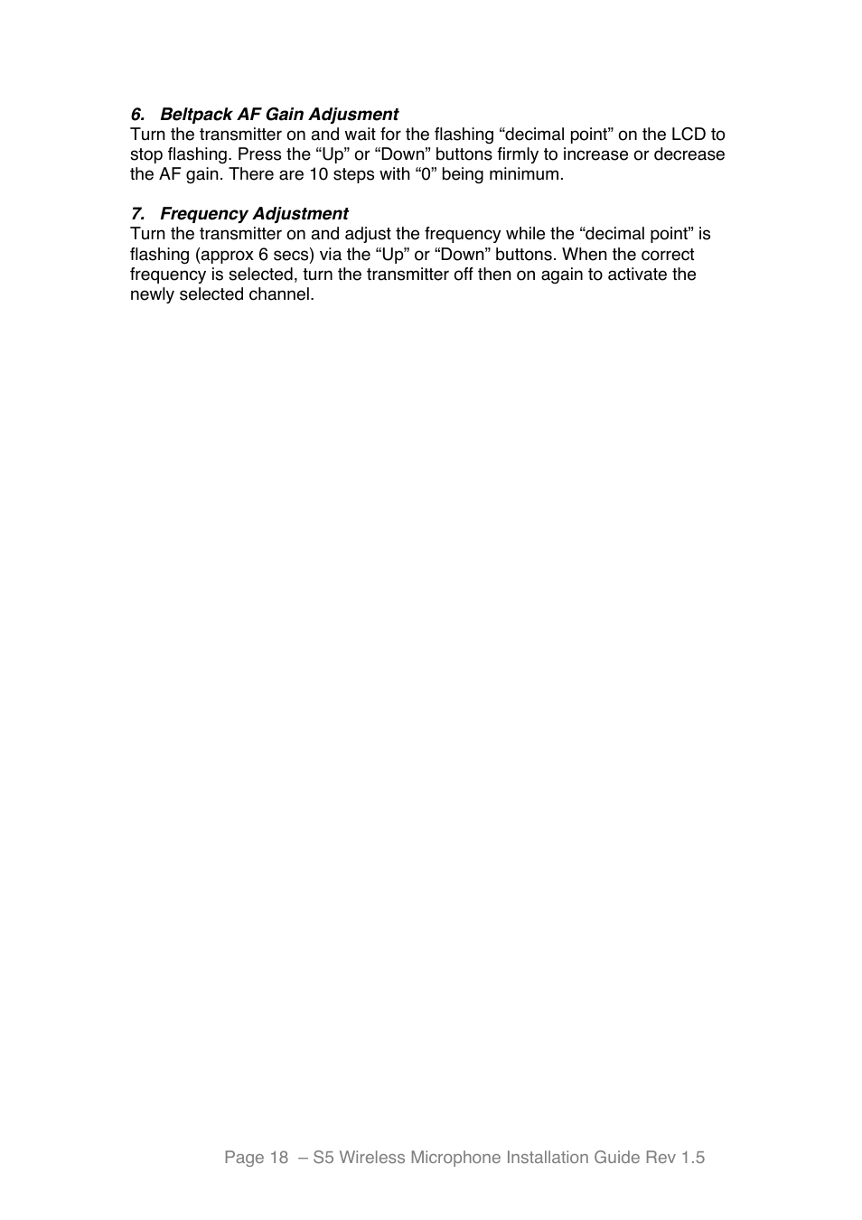 Toa S5 Series Installation User Manual | Page 19 / 28