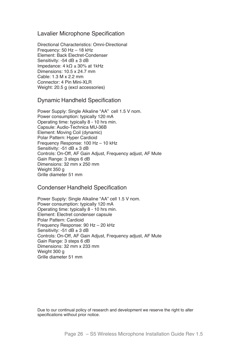 Toa S5 Series Installation User Manual | Page 27 / 28