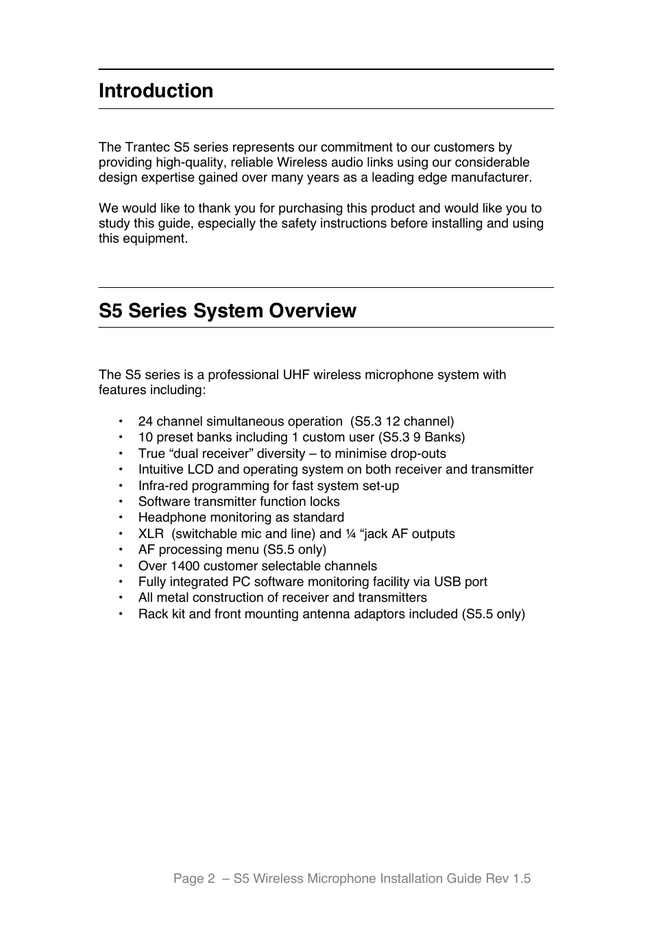 Introduction, system overview, Introduction, S5 series system overview | Toa S5 Series Installation User Manual | Page 3 / 28