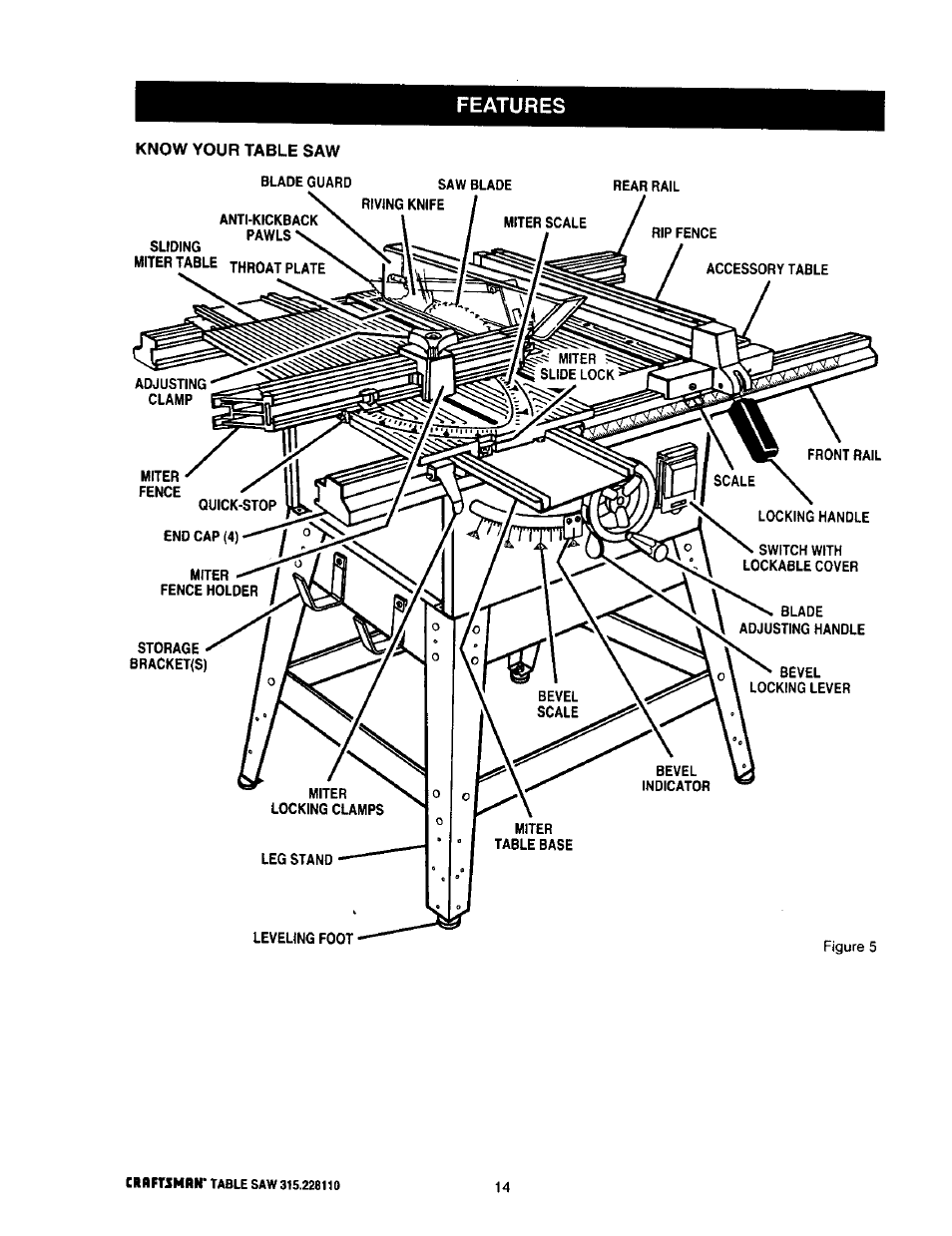 Features | Craftsman 315.228110 User Manual | Page 14 / 54