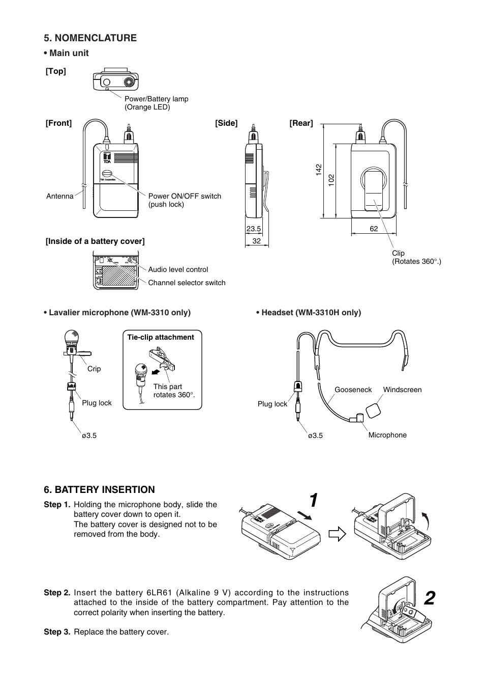 Toa WM-3310H User Manual | Page 2 / 4