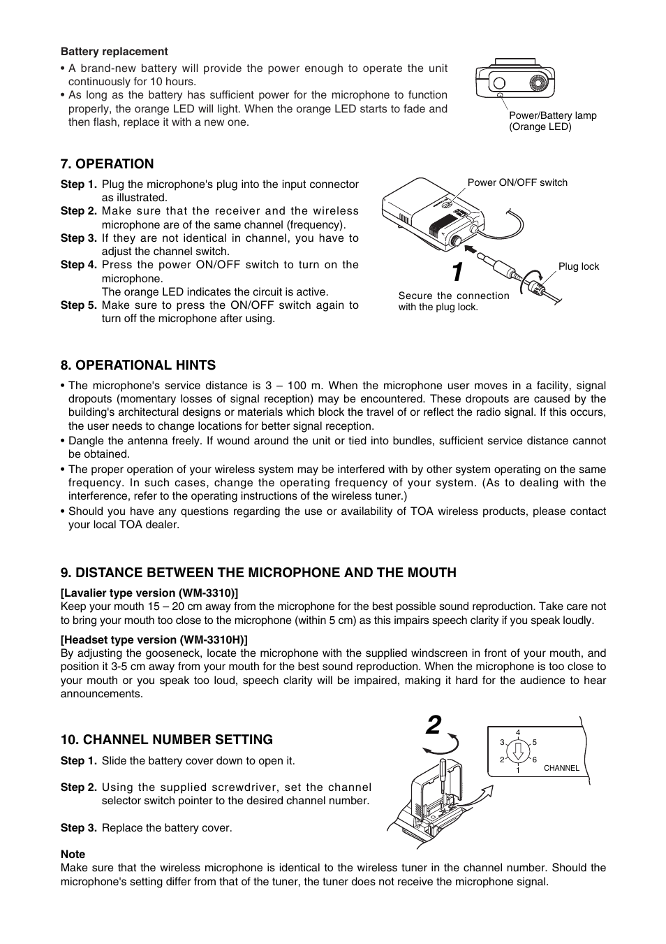 Toa WM-3310H User Manual | Page 3 / 4