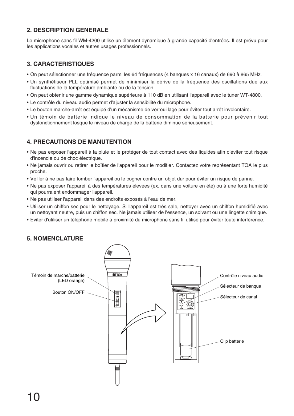 Toa WM-4200 User Manual | Page 10 / 16