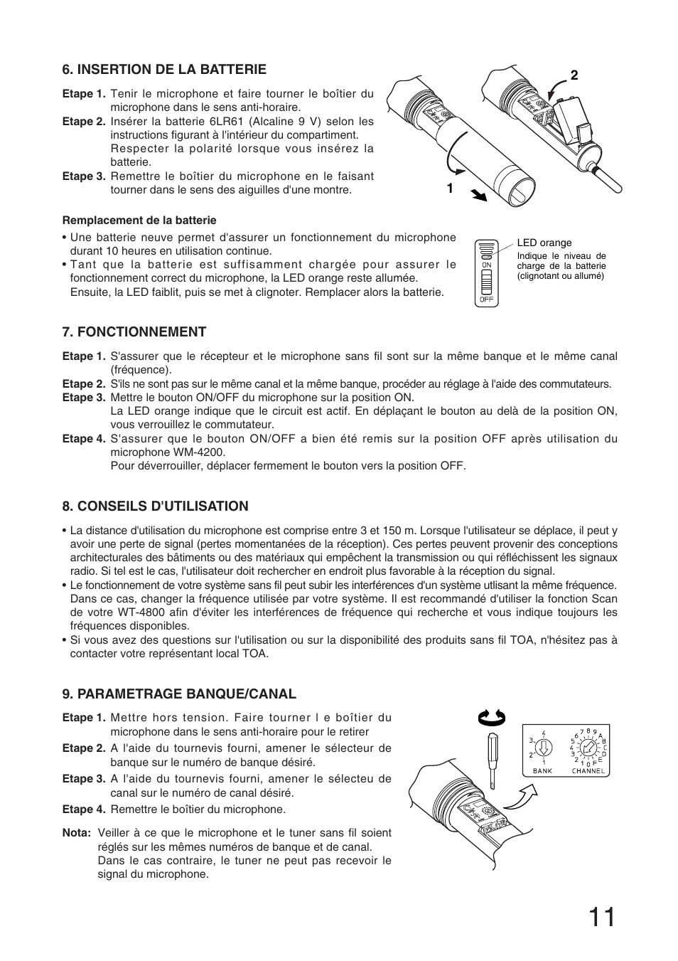 Toa WM-4200 User Manual | Page 11 / 16