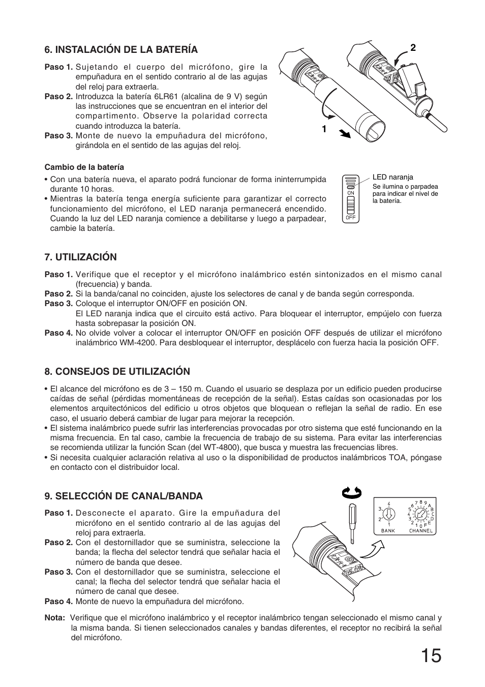 Toa WM-4200 User Manual | Page 15 / 16