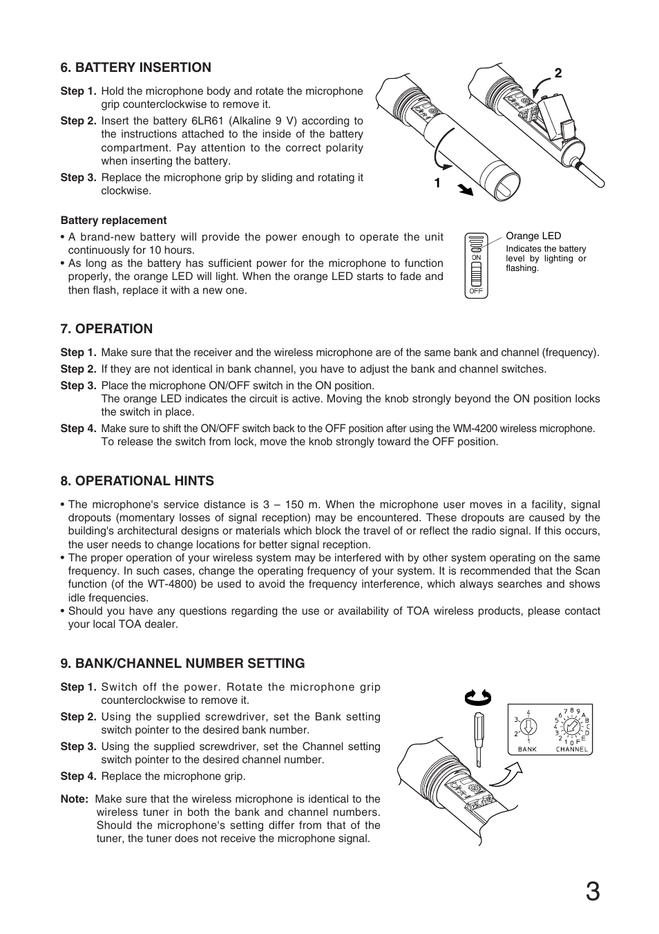 Toa WM-4200 User Manual | Page 3 / 16