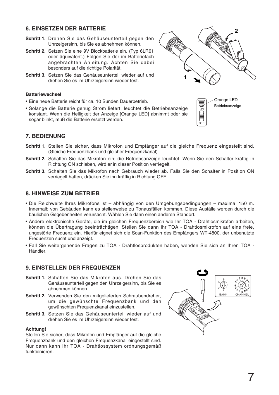 Toa WM-4200 User Manual | Page 7 / 16