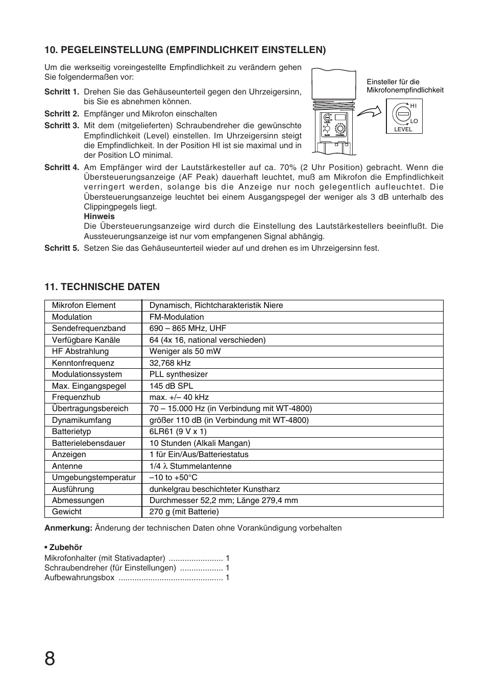 Toa WM-4200 User Manual | Page 8 / 16