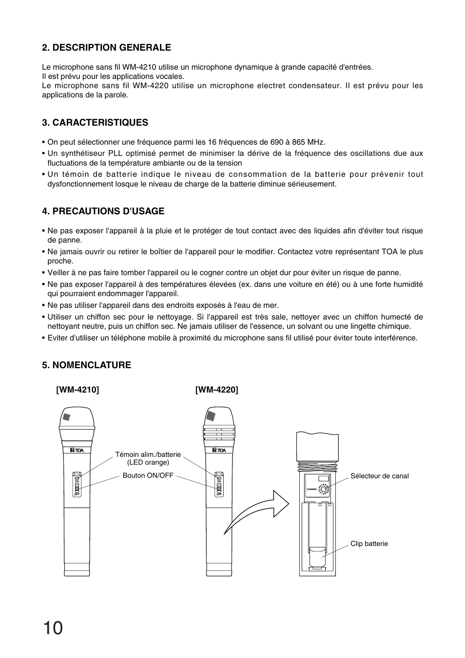 Toa WM-4210 User Manual | Page 10 / 16