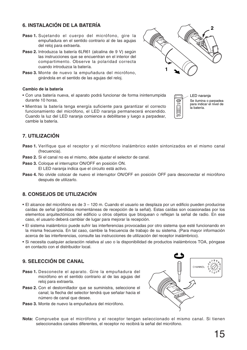 Toa WM-4210 User Manual | Page 15 / 16