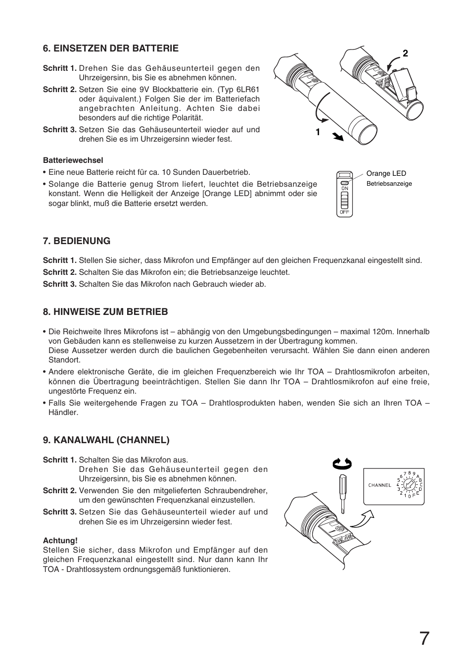 Toa WM-4210 User Manual | Page 7 / 16