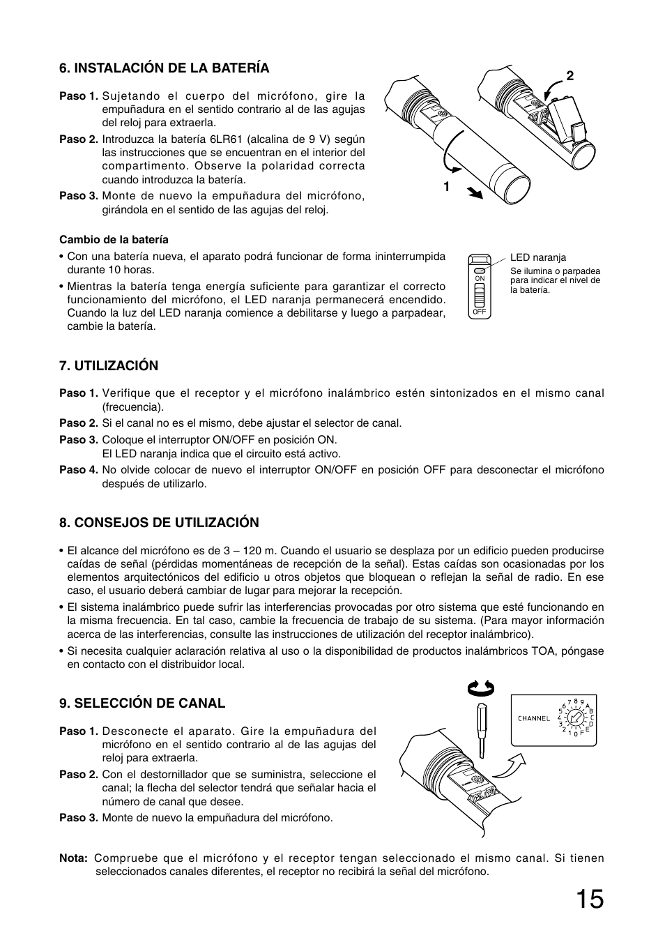 Toa WM-4220 User Manual | Page 15 / 16