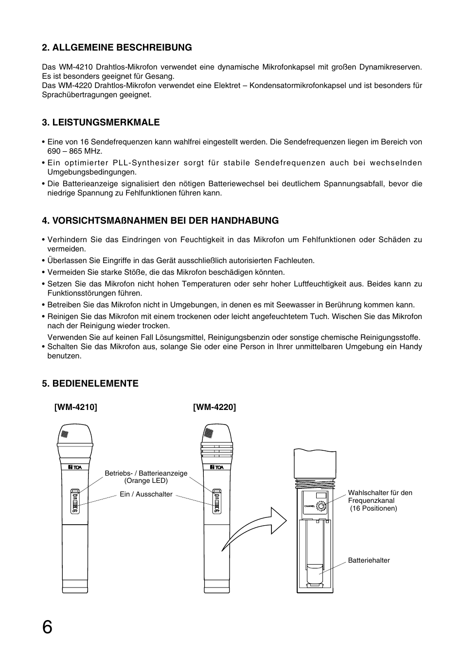 Toa WM-4220 User Manual | Page 6 / 16