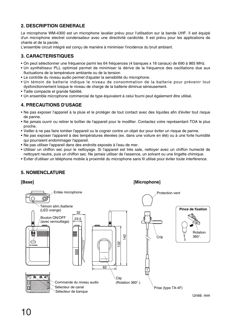 Toa WM-4300 User Manual | Page 10 / 16