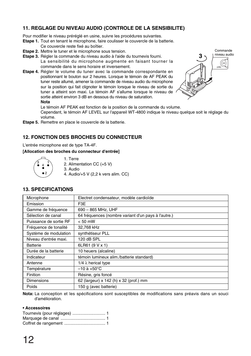 Toa WM-4300 User Manual | Page 12 / 16