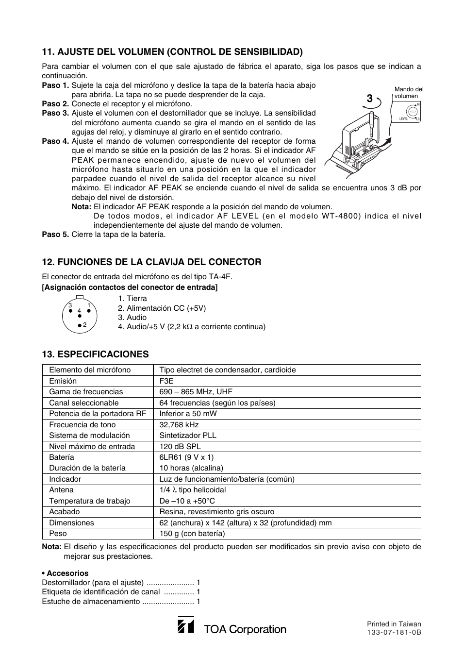 Toa WM-4300 User Manual | Page 16 / 16