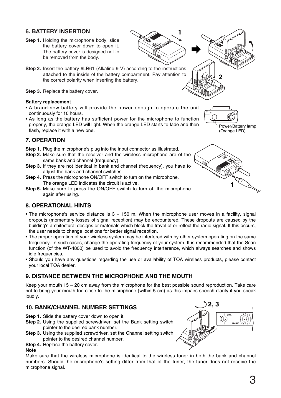 Toa WM-4300 User Manual | Page 3 / 16