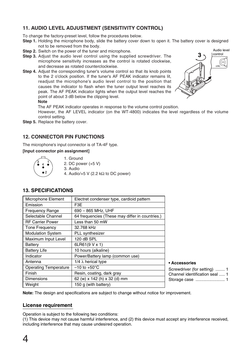 Toa WM-4300 User Manual | Page 4 / 16