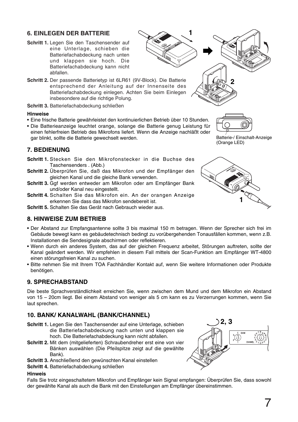 Toa WM-4300 User Manual | Page 7 / 16