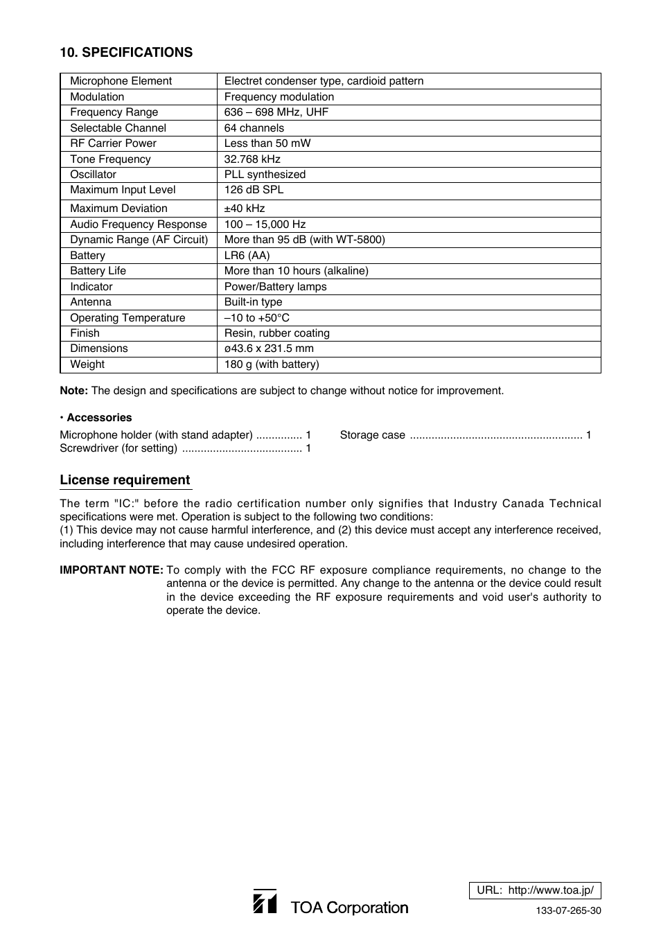 Toa WM-5220 F01 User Manual | Page 4 / 4