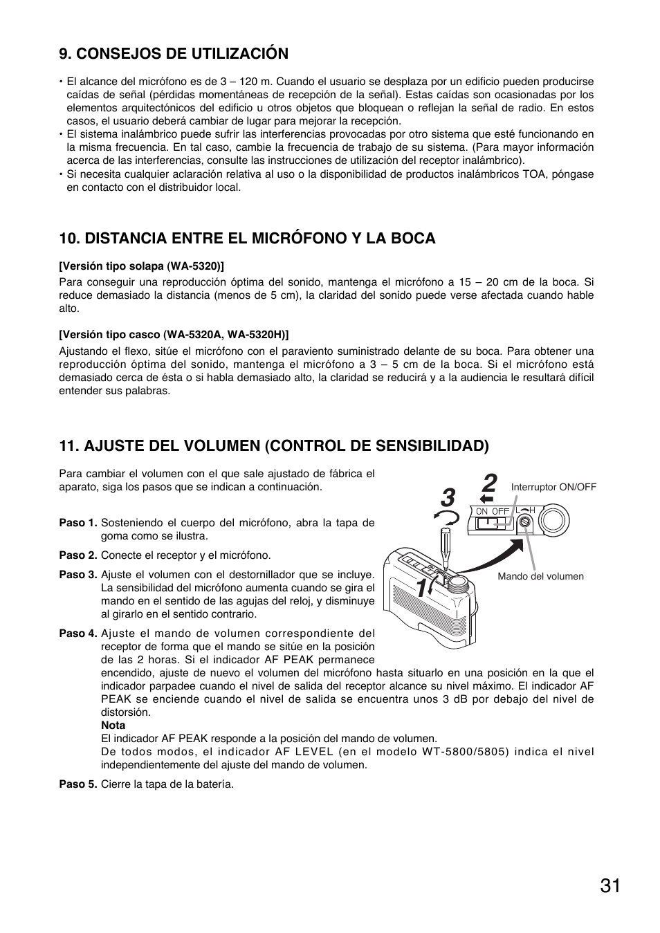 Toa WM-5320A User Manual | Page 31 / 44