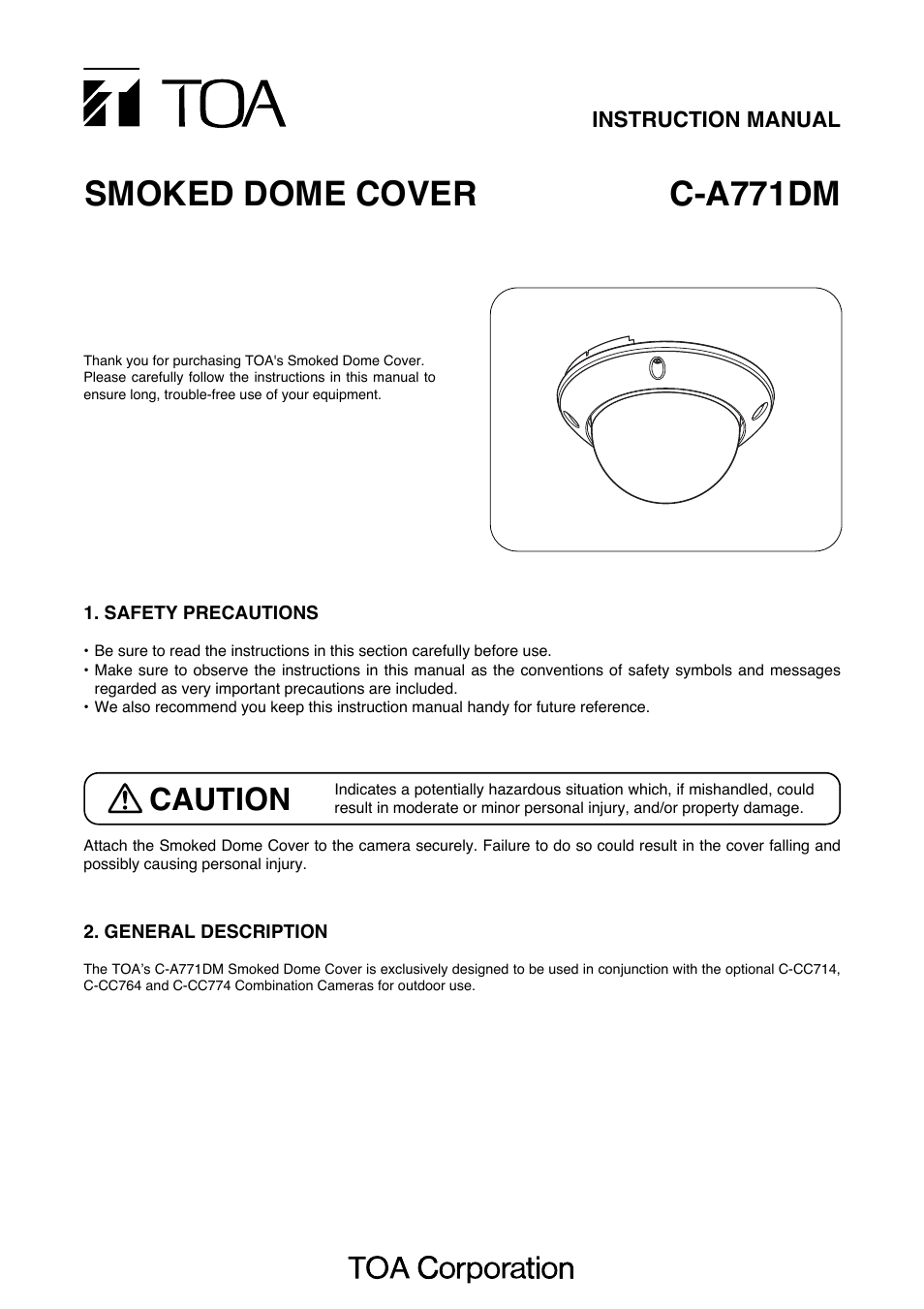 Toa C-A771DM User Manual | 2 pages