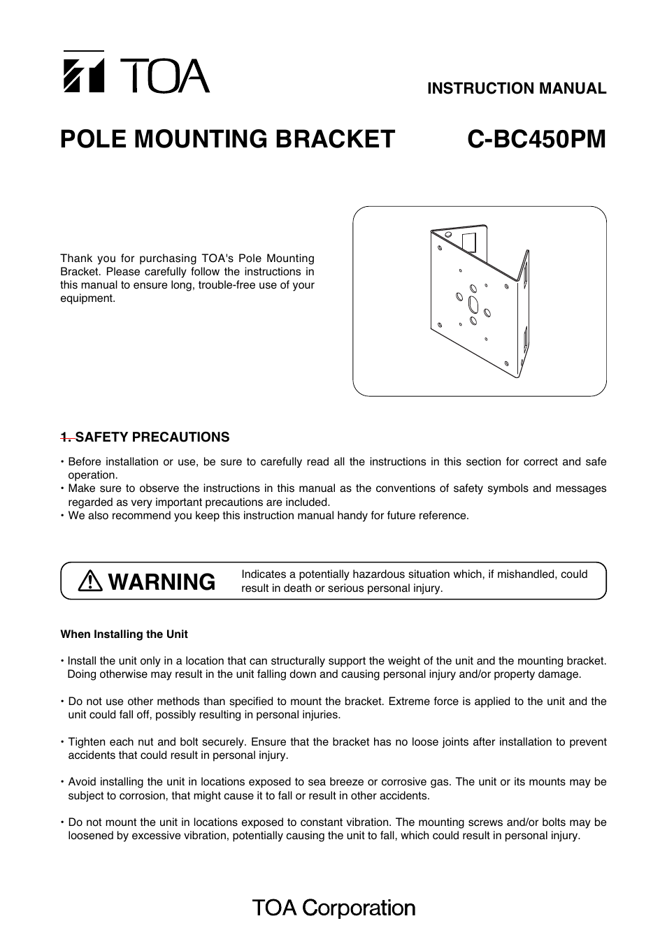 Toa C-BC450PM User Manual | 4 pages