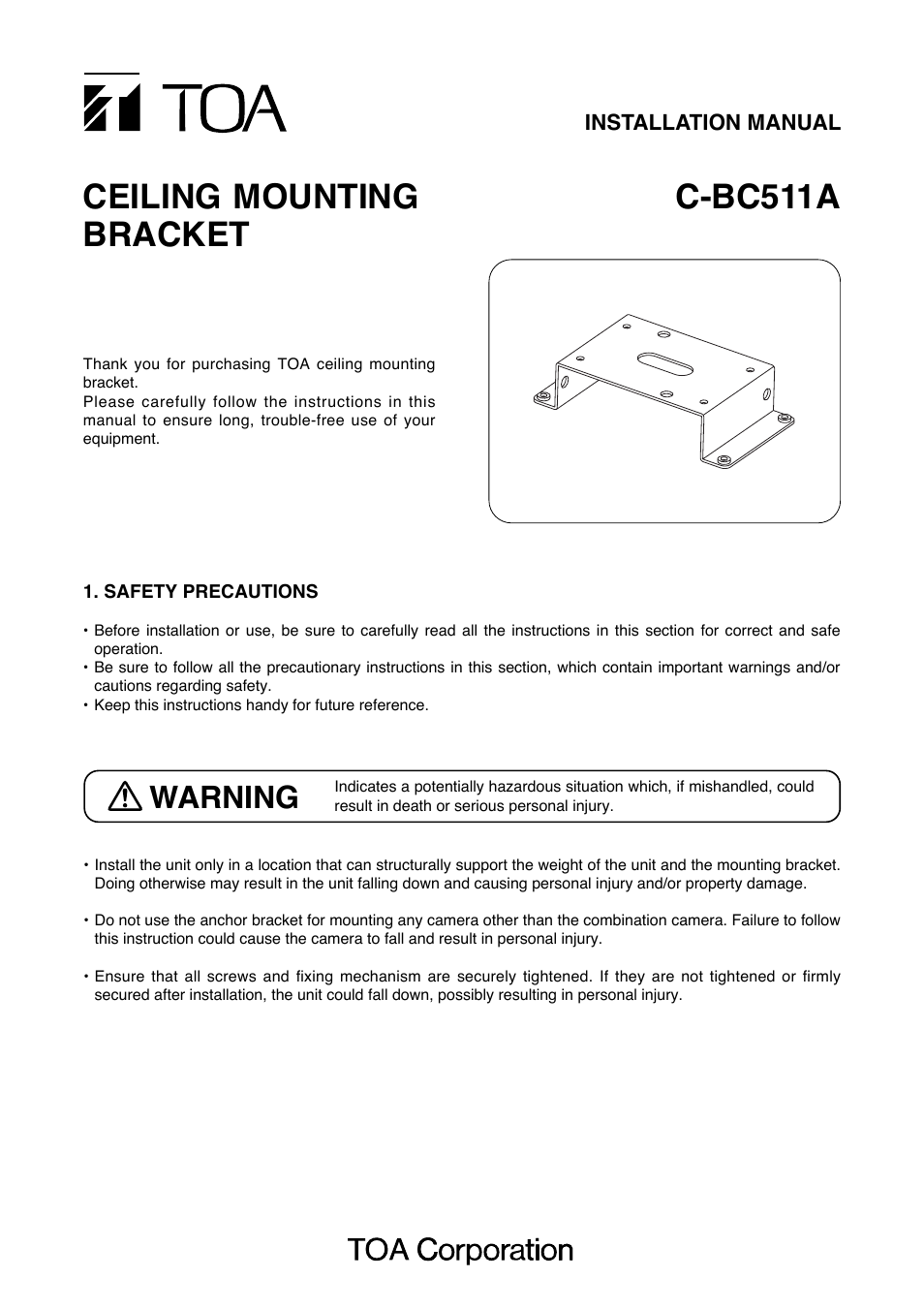 Toa C-BC511A User Manual | 4 pages