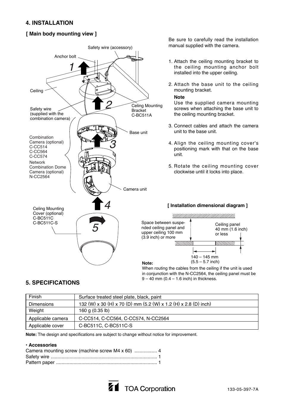 Toa C-BC511A User Manual | Page 4 / 4