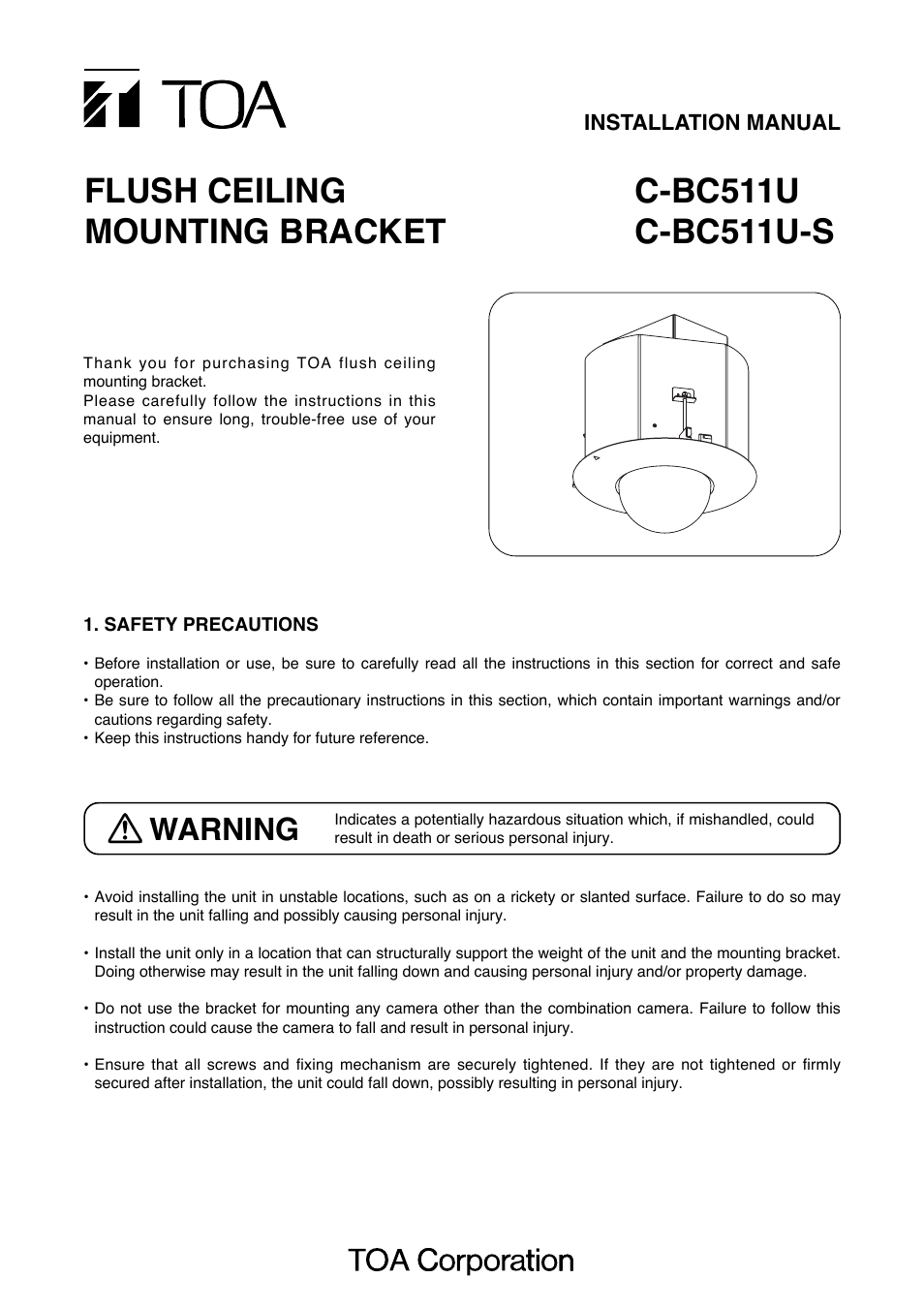 Toa C-BC511U-S User Manual | 4 pages