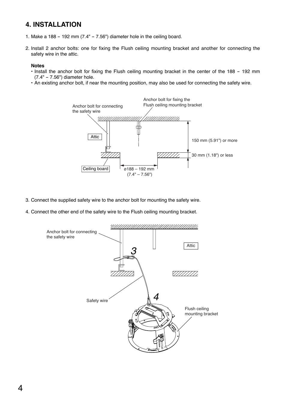 Installation | Toa C-BC704U User Manual | Page 4 / 8