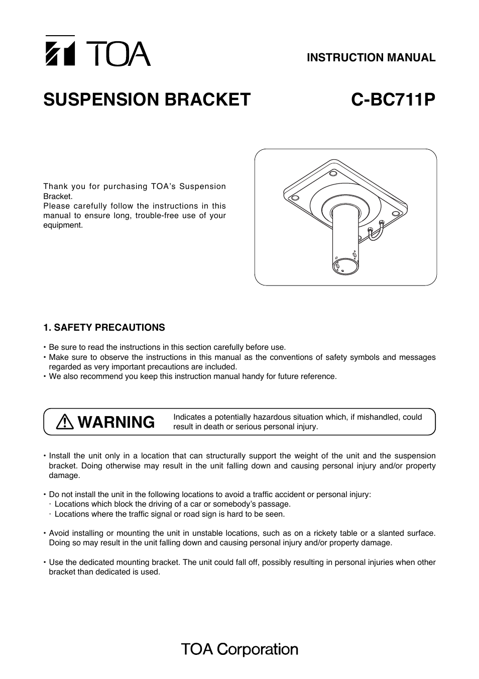 Toa C-BC711P User Manual | 4 pages