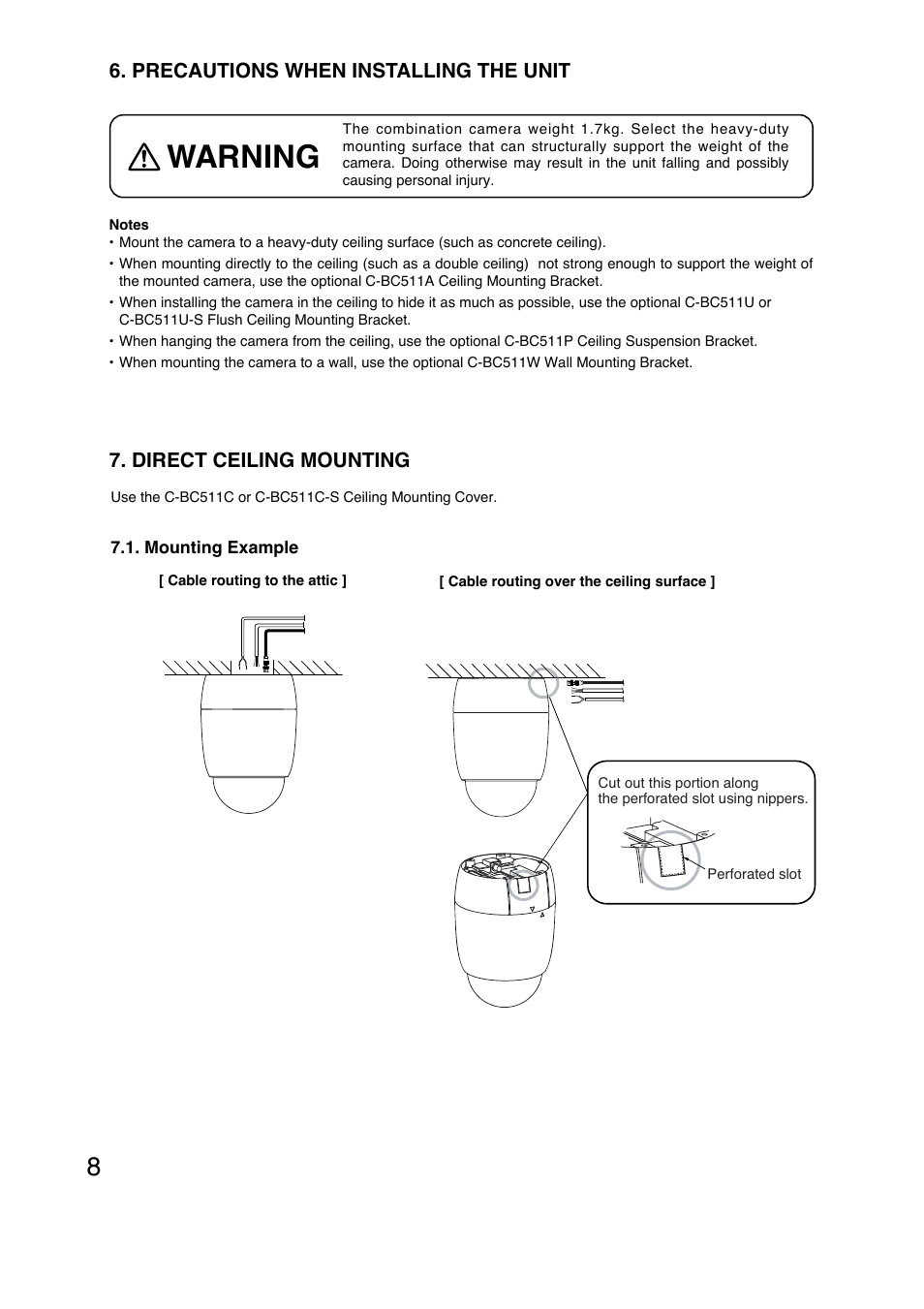 Warning | Toa C-CC574 PL User Manual | Page 8 / 44