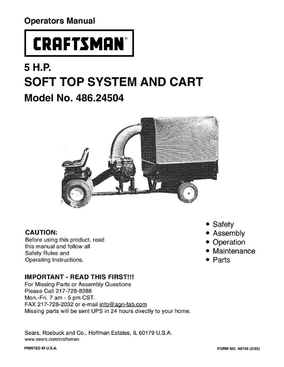 Craftsman 486.24504 User Manual | 28 pages