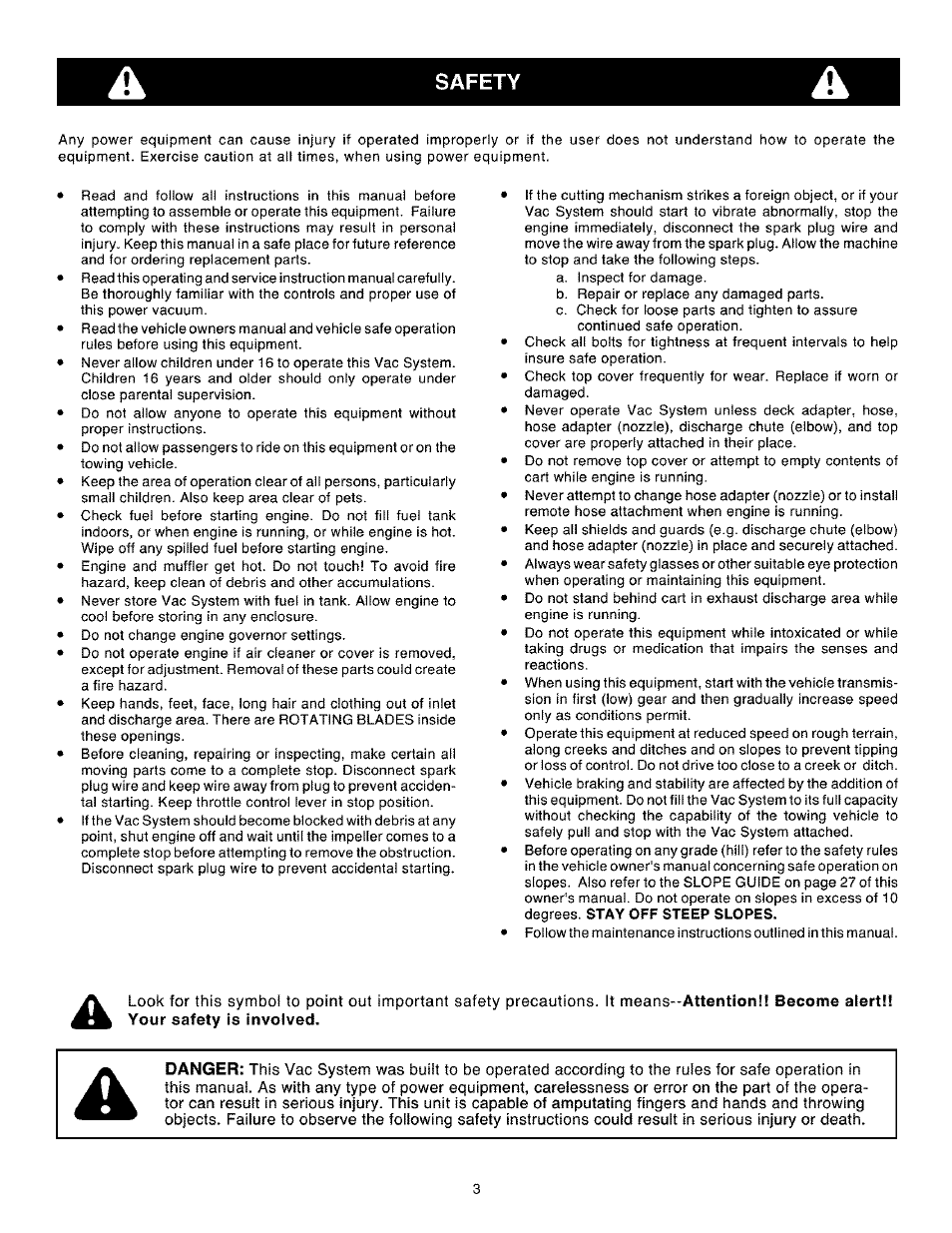 Safety | Craftsman 486.24504 User Manual | Page 3 / 28