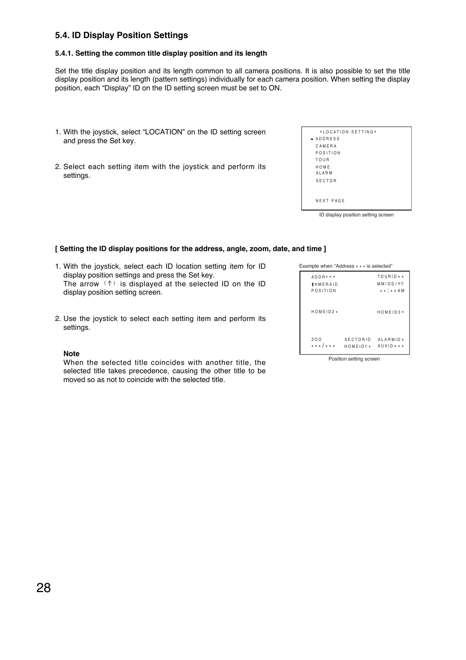 Id display position settings | Toa C-CC774 PL User Manual | Page 28 / 82