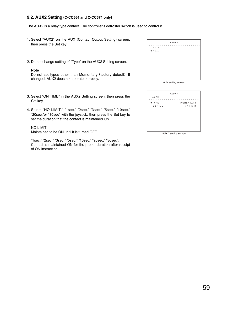 Aux2 setting | Toa C-CC774 PL User Manual | Page 59 / 82