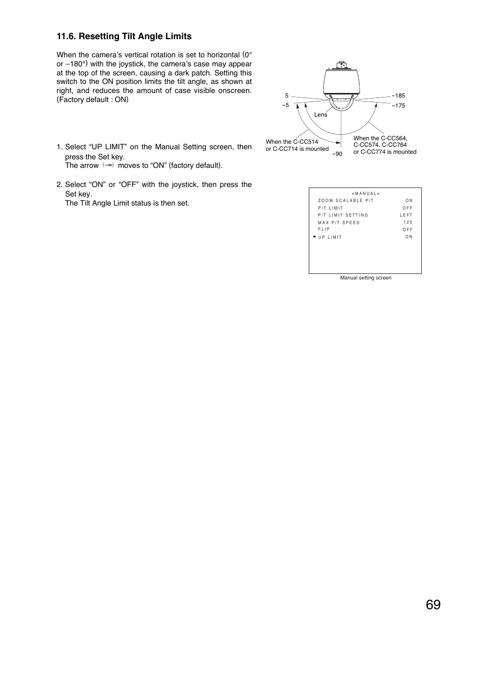 Resetting tilt angle limits | Toa C-CC774 PL User Manual | Page 69 / 82