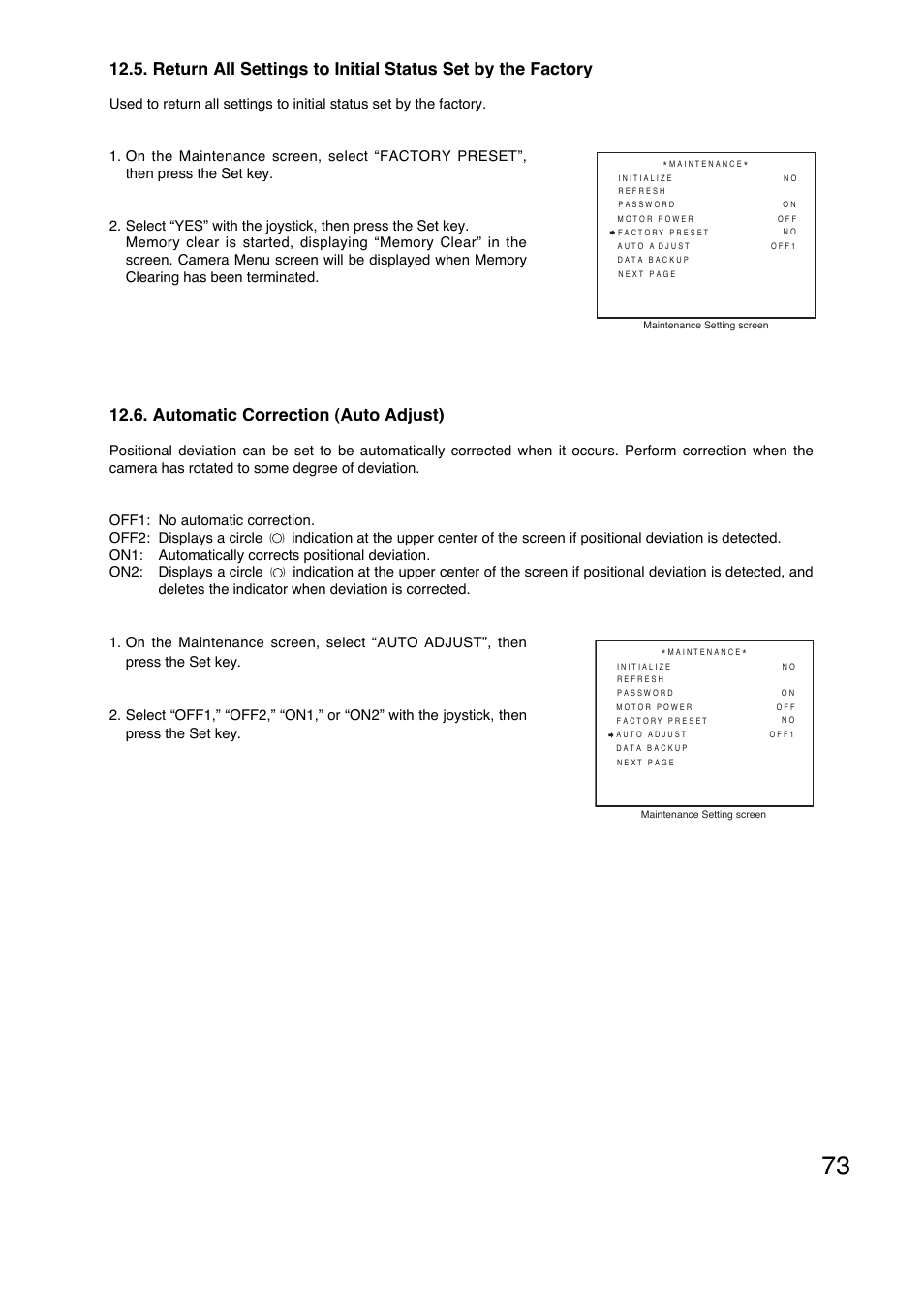 Automatic correction (auto adjust) | Toa C-CC774 PL User Manual | Page 73 / 82