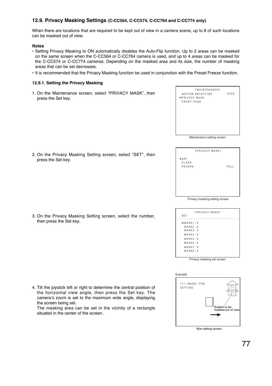 Privacy masking settings | Toa C-CC774 PL User Manual | Page 77 / 82