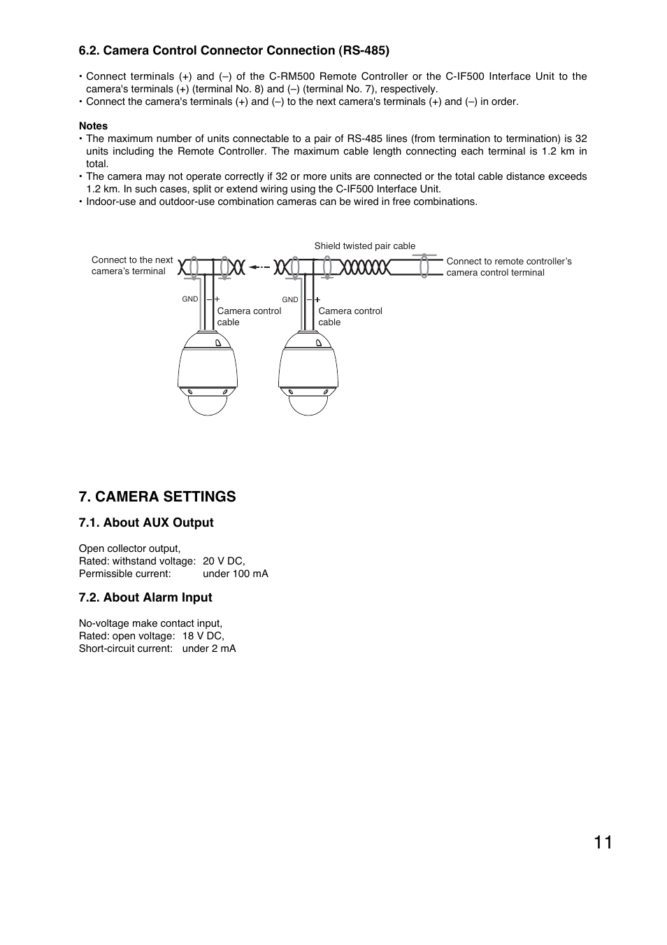 Camera settings | Toa C-CC774 PL User Manual | Page 11 / 36