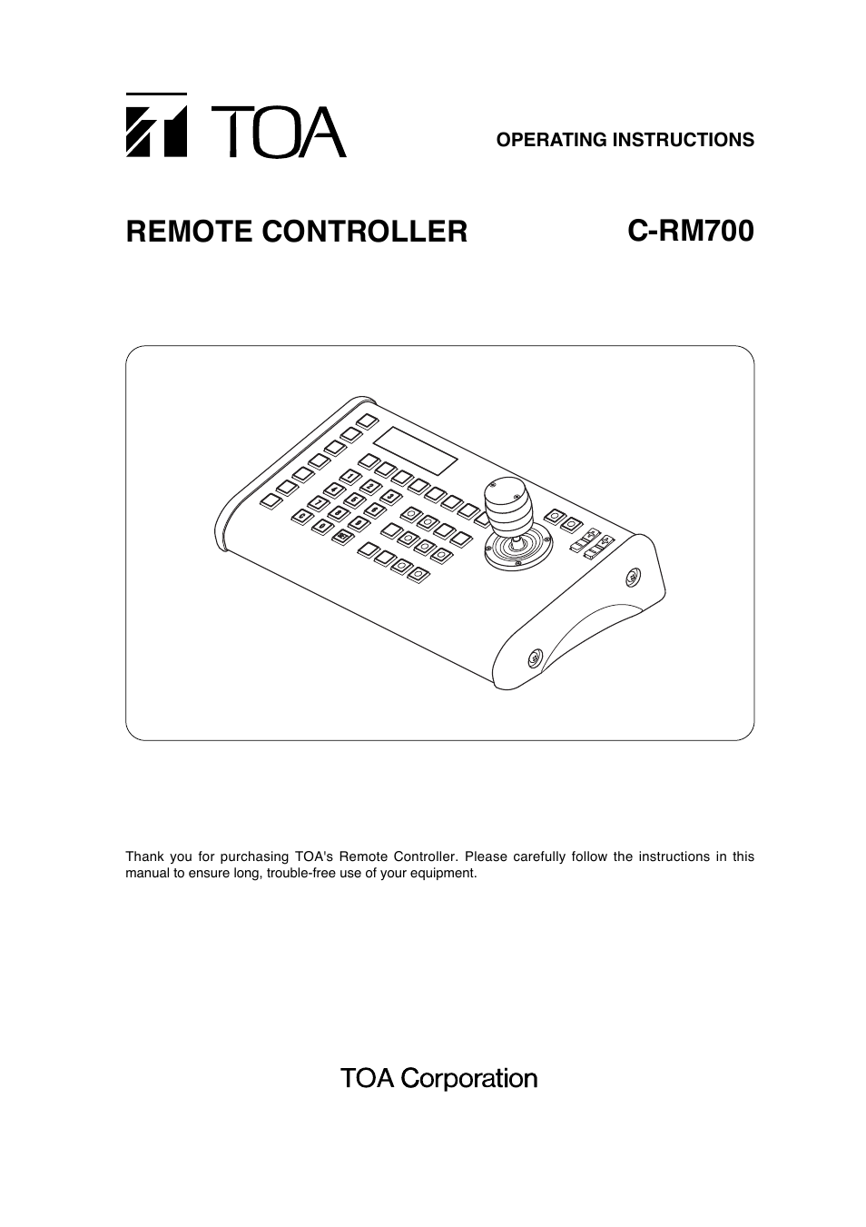 Toa C-RM700 User Manual | 56 pages