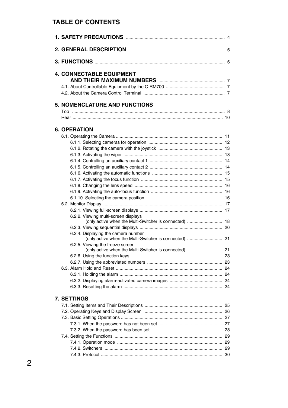Toa C-RM700 User Manual | Page 2 / 56