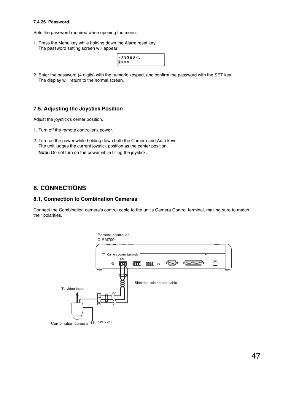 Connections | Toa C-RM700 User Manual | Page 47 / 56