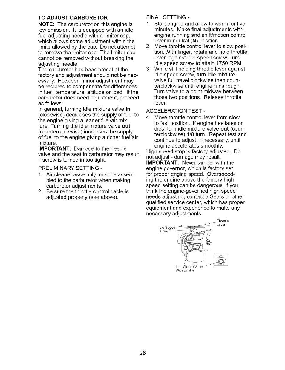 Craftsman DYT 4000 917.273642 User Manual | Page 28 / 56