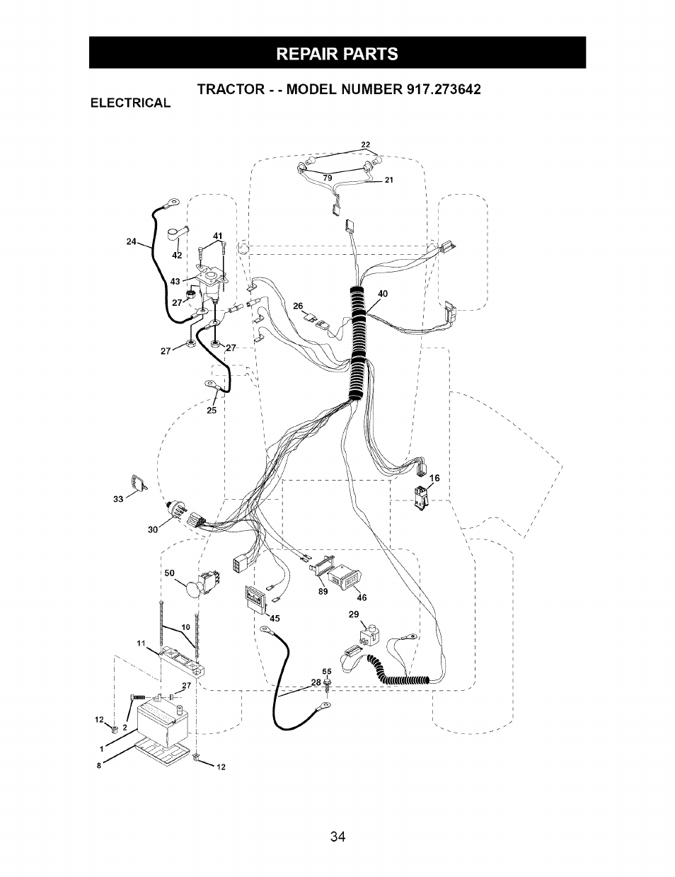 Repair parts | Craftsman DYT 4000 917.273642 User Manual | Page 34 / 56