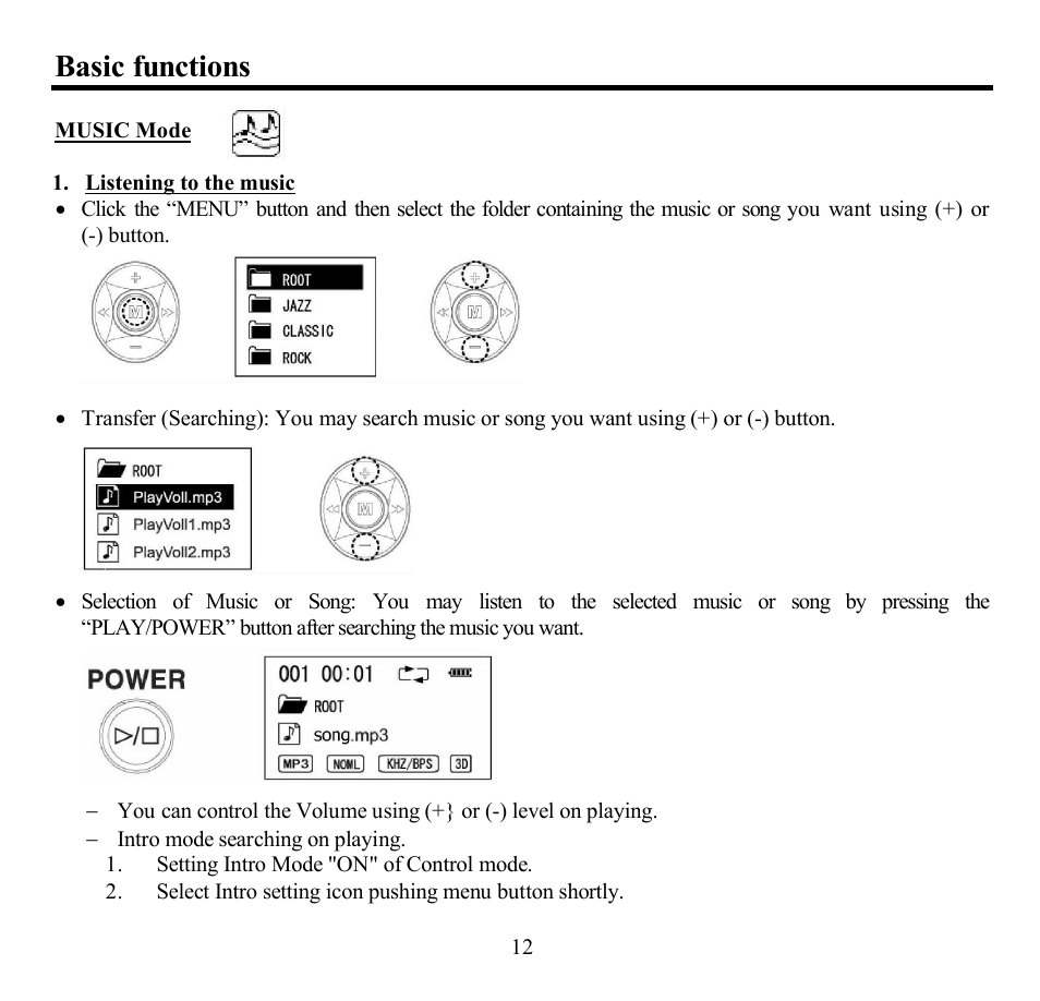 Basic functions | Hyundai H-F2563 User Manual | Page 12 / 95